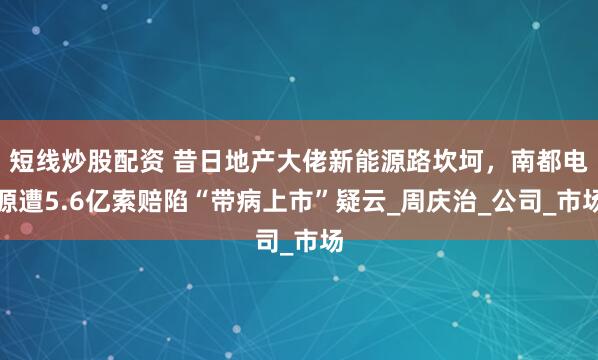 短线炒股配资 昔日地产大佬新能源路坎坷，南都电源遭5.6亿索赔陷“带病上市”疑云_周庆治_公司_市场